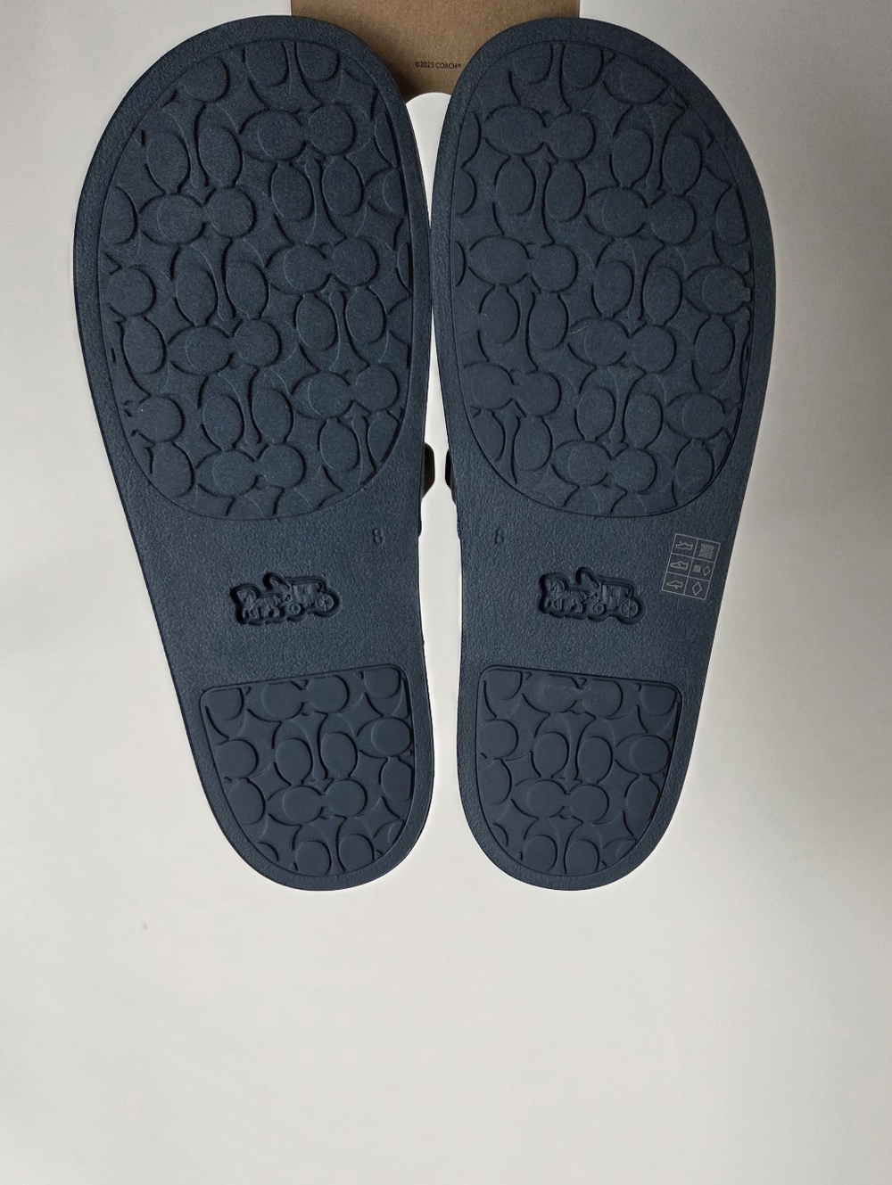 COACH Udele Denim Signature Jacquard Slides - Picture 3 of 5